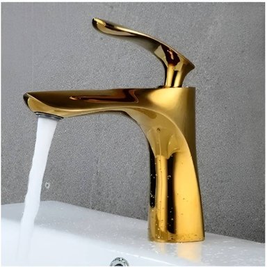 MEZCLADORA DE LAVATORIO DORADO ELEGANTE - 3