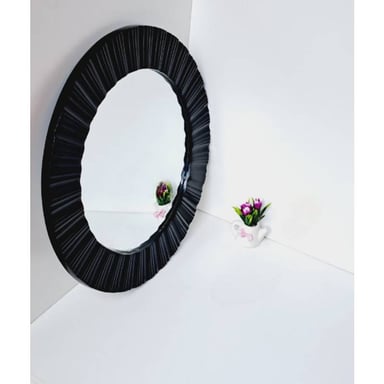 ESPEJO MINIMALISTA CIRCULAR NEGRO MATERIAL FIBRA VIDRIO - 2