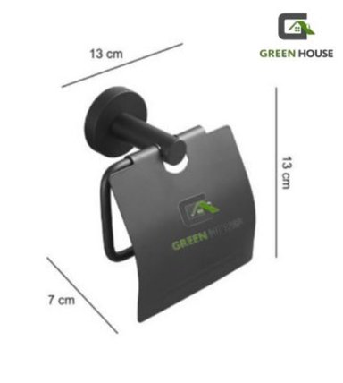 PORTAPAPEL HIGIENICO CON TAPA NEGRO MATE ACERO INOXIDABLE - 4