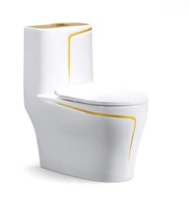 INODORO DE LUJO MEDITERRANEO MODELO EUROPEO FILO DORADO