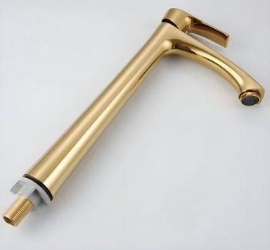 GRIFERIA  DE LAVATORIO  ALTO DORADO AGUA FRIA