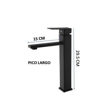 MEZCLADORA MONOCOMANDO DE LAVATORIO NEGRO M8778 - 2