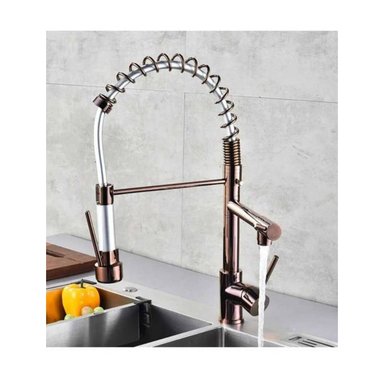 GRIFERIA  MEZCLADORA  ORO ROSA  MONOCOMANDO DOBLE SALIDA DE AGUA