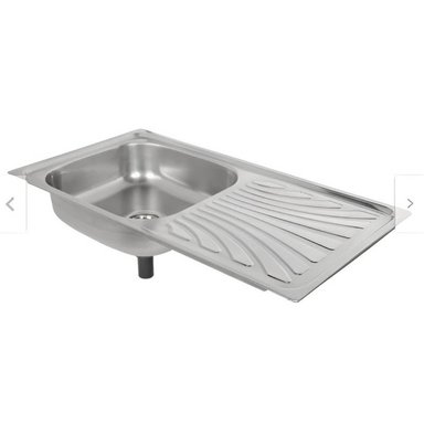 SET LAVADERO MINIMALISTA ACERO INOXIDABLE PLATEADO FREGADERO NZD MAS GRIFERIA AGUA FRIA - 5