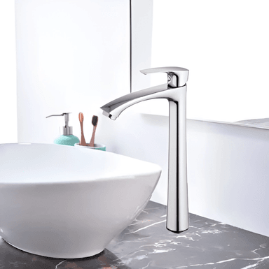 GRIFERIA  DE LAVATORIO  30CM ALTO CROMADO AGUA FRIA