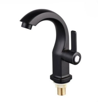 CAÑO LAVATORIO NEGRO MATE  MODELO CISNE 20CM