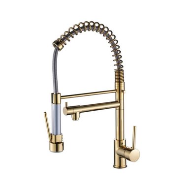 GRIFERIA  MEZCLADORA  DORADO MONOCOMANDO DOBLE SALIDA DE AGUA