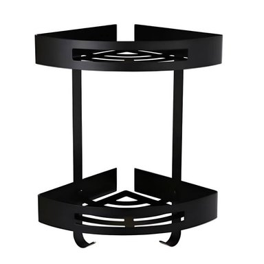 ESQUINERO ORGANIZADOR DOBLE PARA DUCHA NEGRO ACERO