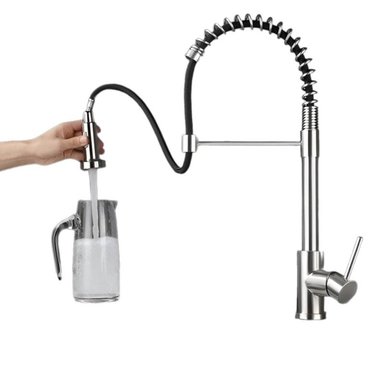 MEZCLADORA DE COCINA  EXTRAIBLE ESPIRAL  ACERO MONOCOMANDO