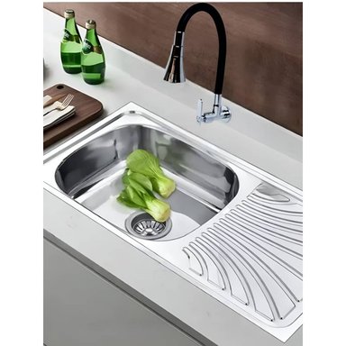 SET LAVADERO MINIMALISTA ACERO INOXIDABLE PLATEADO FREGADERO CHF MAS GRIFERIA AGUA FRIA