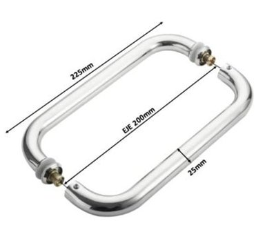 MANILLON - JALADOR - TIRADOR  C ACERO PARA  PUERTAS DE VIDRIO(EJE 200)