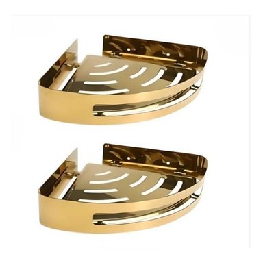 ESQUINERO ORGANIZADOR DUCHA DORADO ACERO PACK 2 UNIDADES