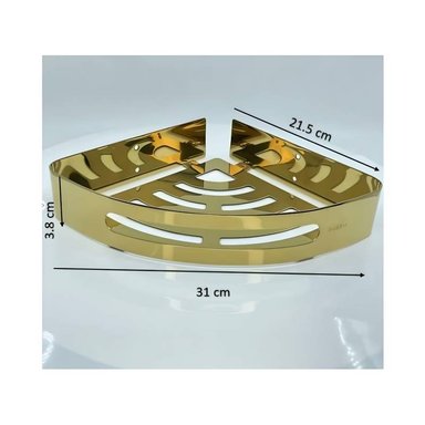 ESQUINERO ORGANIZADOR DUCHA DORADO ACERO PACK 2 UNIDADES - 2
