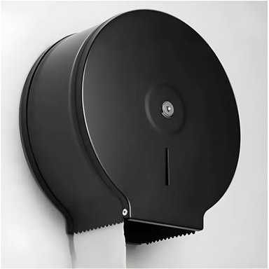 DISPENSADOR  PAPEL HIGIÉNICO REDONDO NEGRO ACERO INOXIDABLE