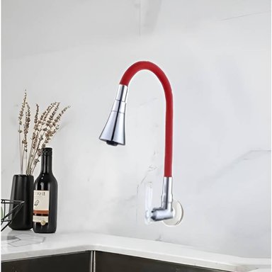 GRIFERIA DE COCINA  PARED FLEXIBLE COLOR ROJO