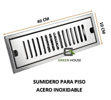 SUMIDERO DE ACERO INOXIDABLE SUS 304 RECTANGULAR 10 X 40 CM