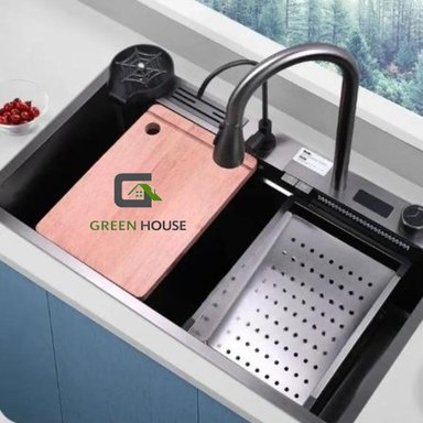 LAVADERO DE COCINA PORTA CUCHILLO MULTIFUNCIONAL 2 TECLAS ACERO NEGRO - 2