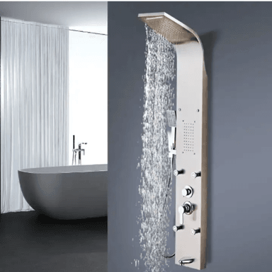 COLUMNA DE DUCHA HIDROMASAJE SATINADO ACERO INOXIDABLE 4 HIDROJETH