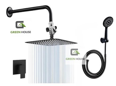 KIT DUCHA  ESPAÑOLA DE ACERO 20CM + MEZCLADORA DUCHA + DUCHA TELEFONO