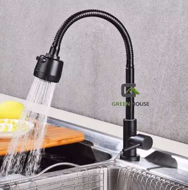 GRIFERIA DE ACERO PARA COCINA MUEBLE FLEXIBLE NEGRO