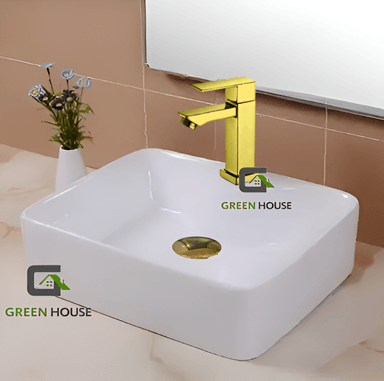 GRIFERIA 15CM DORADO PESADO AGUA FRIA + DESAGUE DORADO - 2