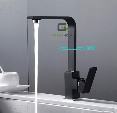 GRIFERIA MEZCLADORA NEGRO ACERO INOXIDABLE GIRO 360 GRADOS - 3
