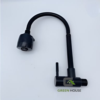 GRIFERIA DE ACERO PARA COCINA  PARED FLEXIBLE NEGRO - 3