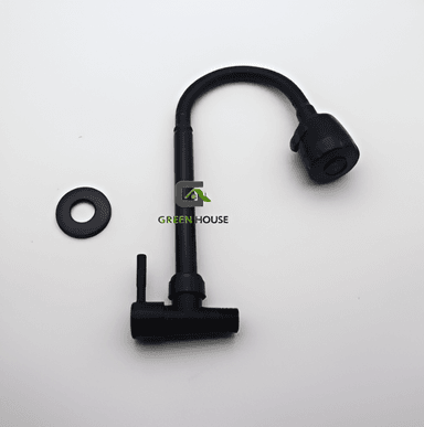 GRIFERIA DE ACERO PARA COCINA  PARED FLEXIBLE NEGRO - 5