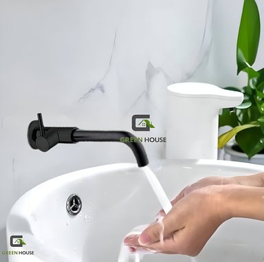 GRIFERIA  ACERO INOXIDABLE PARA LAVATORIO NEGRO AGUA FRIA