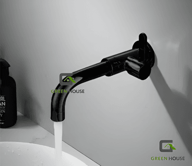 GRIFERIA ACERO INOXIDABLE PARA LAVATORIO NEGRO AGUA FRIA - 2
