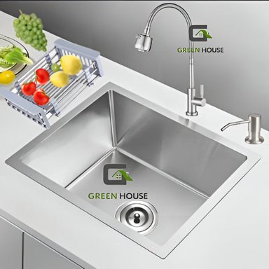 COMBO DE LAVADERO COCINA ACERO 44X39CM + GRIFERIA FLEXIBLE AGUA FRIA - 3