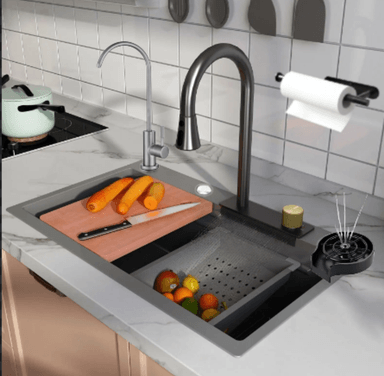 LAVADERO 75X46X23CM DE COCINA PORTA CUCHILLO ACERO NEGRO - 2