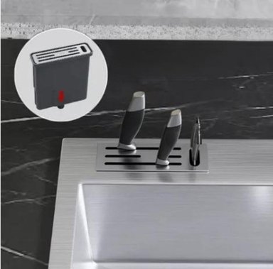 LAVADERO 75X46X23CM DE COCINA PORTA CUCHILLO ACERO NEGRO - 6