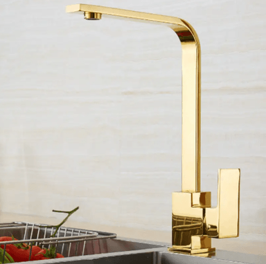 COMBO LAVADERO DE COCINA  2 POZAS + MEZCLADORA DORADA BRILLANTE - 3