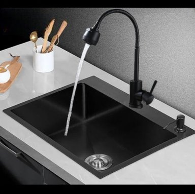 COMBO LAVADERO 60X45X23CM  + MEZCLADORA FLEXIBLE  ACERO - 2