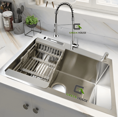 COMBO 60x45x23cm PORTA CUCHILLO ACERO SATINADO + MEZCLADORA