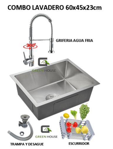 COMBO DE LAVADERO CDO 60X45X23CM  + GRIFERIA  AGUA FRIA