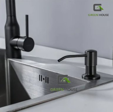 COMBO LAVADERO DE COCINA  2 POZAS + MEZCLADORA 2 CAÑOS NEGRO ACERO - 4