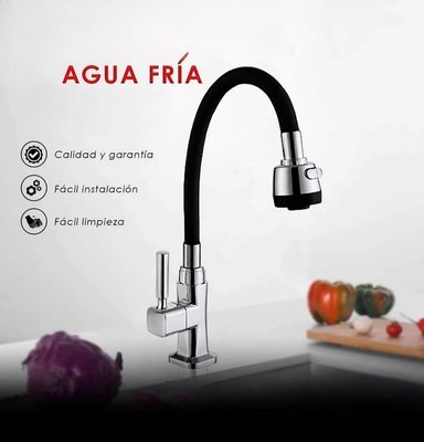 LAVADERO PORTA CUCHILLO ACERO NEGRO 60X45X23CM + FLEXIBLE  AGUA FRIA - 3