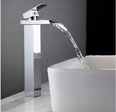 MEZCLADORA MONOCOMANDO DE LAVADERO CAIDA CASCADA CUADRADA - 2