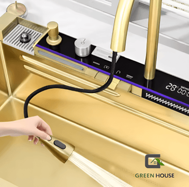 LAVADERO MULTIFUNCIONAL DE COCINA MODELO PIANO  5 TECLAS DORADO - 4