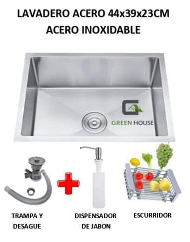 LAVADERO DE COCINA  44X39X23CM  ACERO INOXIDABLE