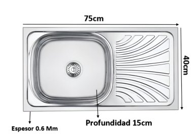COMBO DE LAVADERO FREGADERO MODELO NZD ACERO MAS GRIFERIA AGUA FRIA - 3