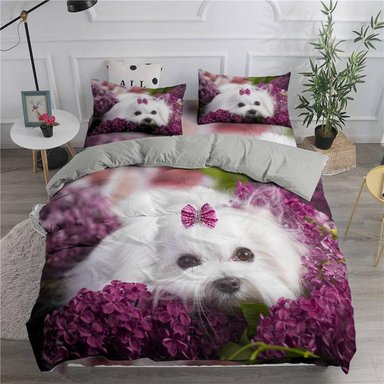 COBERTOR MICROFIBRA MULTICOLOR ESTAMPADO JUEGO CAMA 3D DISEÑO PERRO FUNDA EDREDÓN + FUNDA ALMOHADA