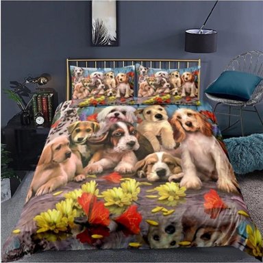 FUNDA NÓRDICA MULTICOLOR ESTAMPADO JUEGO CAMA 3D DISEÑO PERRO FUNDA EDREDÓN FUNDA ALMOHADA