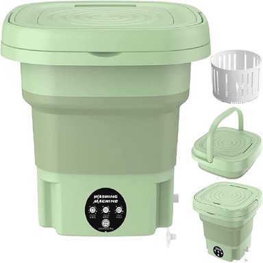 LAVADORA MINI PORTÁTIL LAVADO Y CENTRIFUGADO VERDE - 1