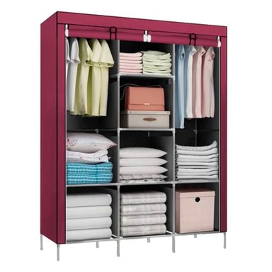 ROPERO ORGANIZADOR ARMARIO CLOSET ARMABLE 3 CUERPOS GUINDA