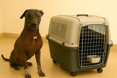 KENNEL L100 DE FIBRA CON RUEDAS – CALIDAD PREMIUM PARA TU MASCOTA