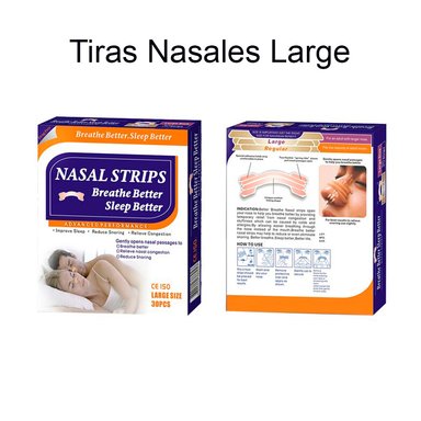 TIRAS NASALES ADHESIVAS ANTIRONQUIDOS, TALLA L CAJA X 30 UNID.
