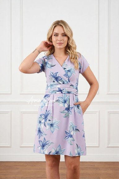VESTIDO CORTO SEDA MUJER ARMA TU LOOK ANAHI ESTAMPADO FALDA BOLSILLOS - 1